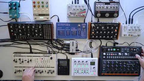 Uptempo jam with Midicake ARP, Dreadbox Nymphes, Moog Minitaur, Mother 32, MSW-810, DrumBrute Impact